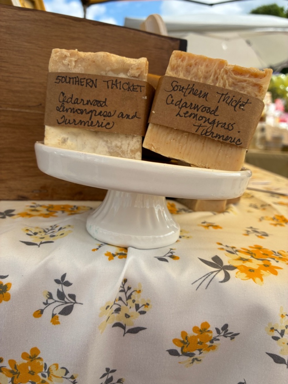 Cedarwood Lemongrass Turmeric bath Soap - Cream & Tan SOUTHERN THICkET